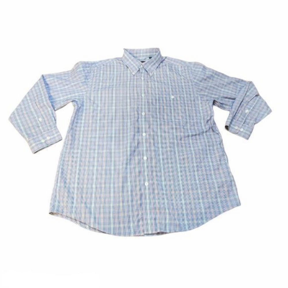 Orvis Outdoor Clothing Brand Men's Colorful Checkered Long Sleeve Shirt Size XL